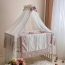 Set lenjerie Patut Copii Bebe 8 piese Classic Roz (3)